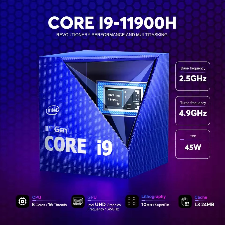 ACEMAGIC AD08 Mini-PC Gaming Intel Core i9-11900H Prozessor RAM 16GB DDR4 512GB SSD Gamer Computersteuerung WiFi6 BT5.2