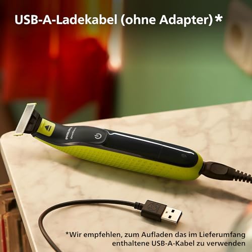 Philips OneBlade 360 Face - Elektrischer Bartstyler und Trimmer, 2x 360 Klinge, verstellbarer 5-in-1-Kammaufsatz, QP2734/30