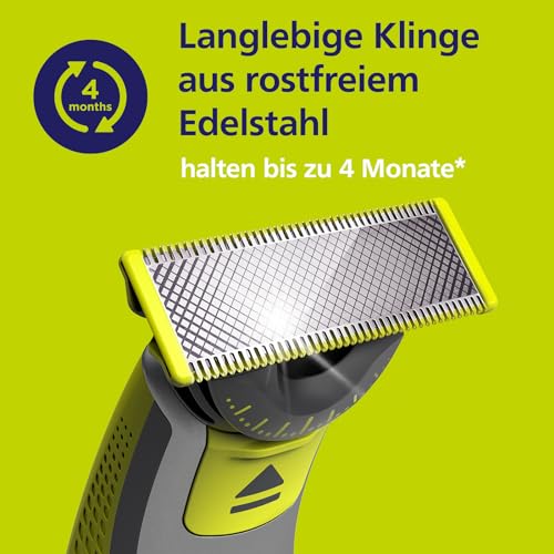 Philips OneBlade 360-Klingen - 4x 360-Ersatzklingen, Trimmen und Rasieren im Gesicht und am Körper, QP440/50