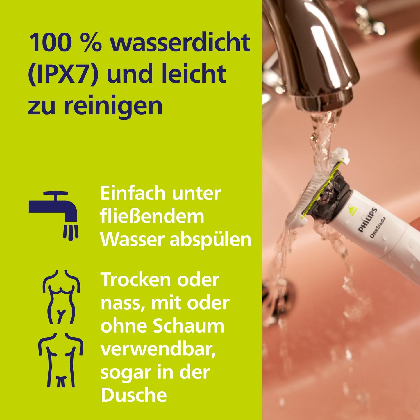 Philips OneBlade Intimate - Elektrischer Intimrasierer und Intimtrimmer für Männer und Frauen, mit extra Hautschutz, 2x SkinProtect Klingen, 1x 3-mm-Trimmaufsatz, QP1924/30, Weiß