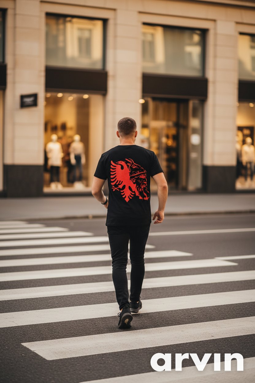 Albanisches T-Shirt Schwarz | Skanderbeg & Adler | Premium DTF Druck | S–3XL