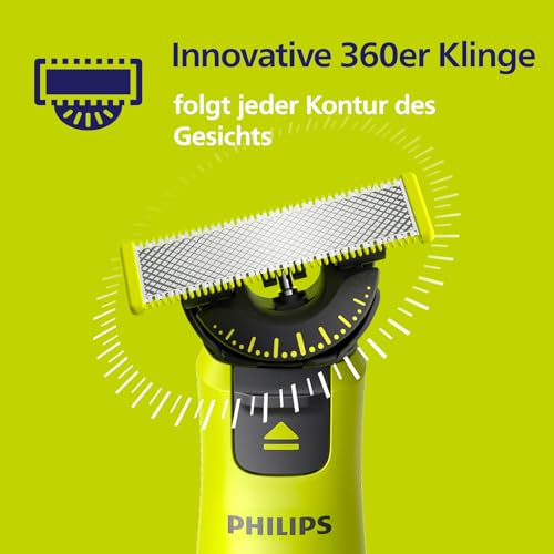 Philips OneBlade 360-Klingen - 4x 360-Ersatzklingen, Trimmen und Rasieren im Gesicht und am Körper, QP440/50