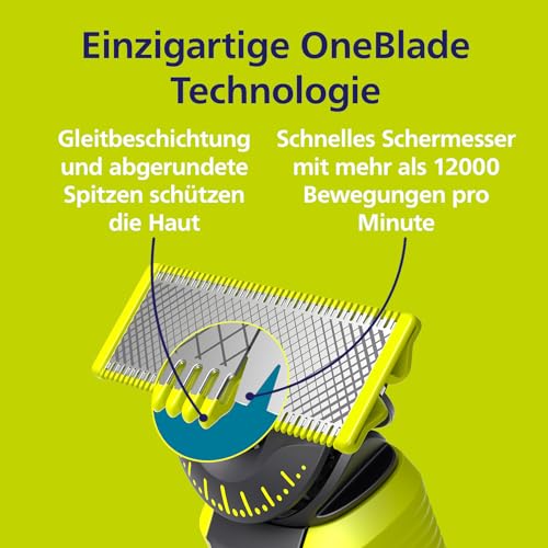 Philips OneBlade 360-Klingen - 4x 360-Ersatzklingen, Trimmen und Rasieren im Gesicht und am Körper, QP440/50