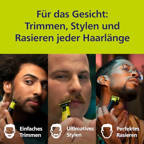 Philips OneBlade 360-Klingen - 4x 360-Ersatzklingen, Trimmen und Rasieren im Gesicht und am Körper, QP440/50