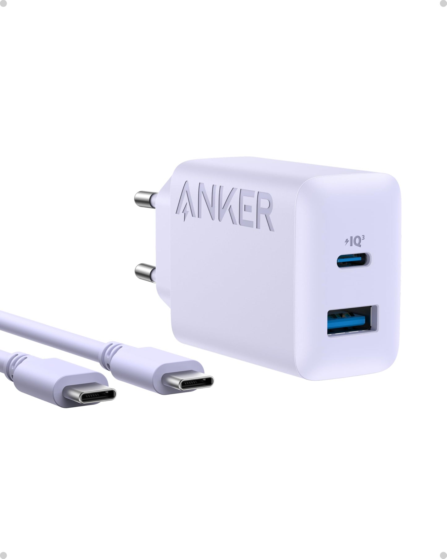 Anker 20W USB C Ladegerät, iPad Netzteil, USB-Schnellladenetzteil, iPad Ladegerät, Kompatibel mit iPhone 16/15/iPhone 15 Plus/iPhone 15 Pro/iPhone 15 Pro Max/iPad und mehr (mit 150cm USB-C Kabel)