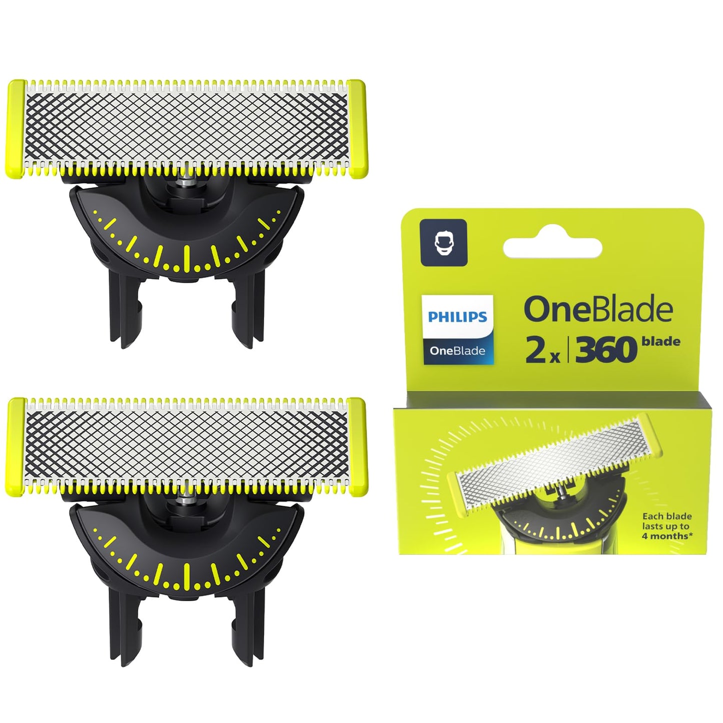 Philips OneBlade Ersatzklingen für alle OneBlade und OneBlade Pro Modelle (Modell QP220/50), Zweier-Pack