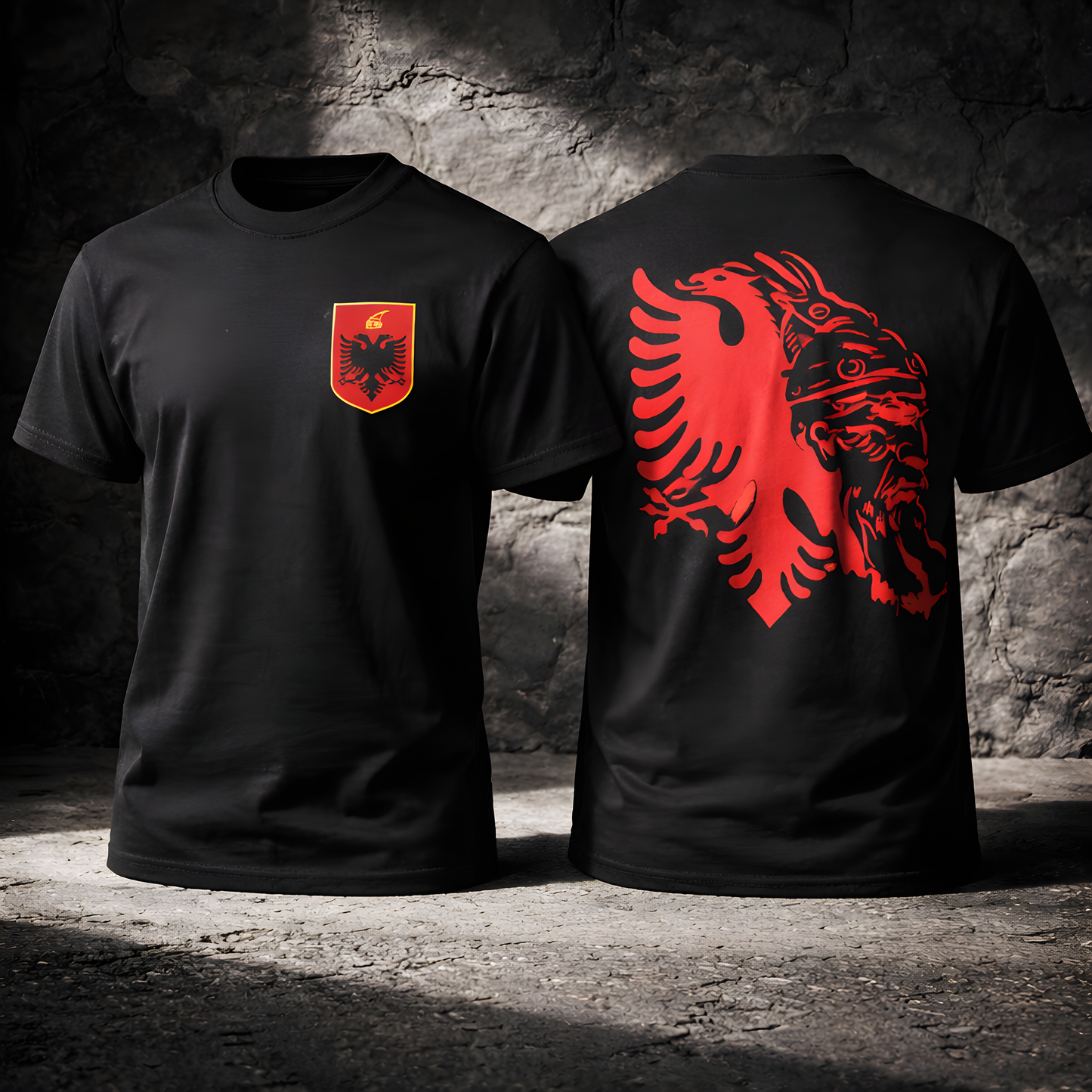 Albanisches T-Shirt Schwarz | Skanderbeg & Adler | Premium DTF Druck | S–3XL