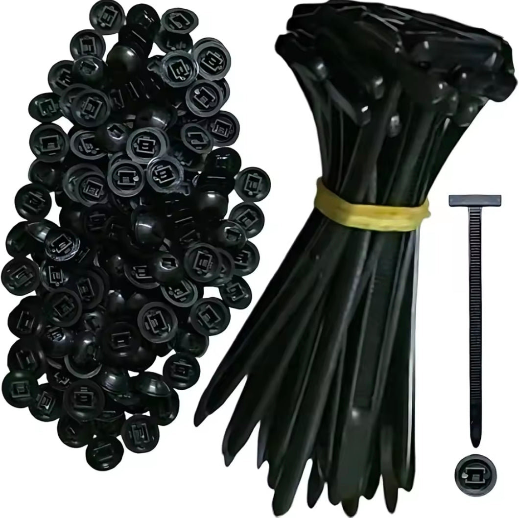 Universal-Kabelbinder-Schnalle aus Nylon, robuster Kabelbinderhalter mit Stift- und Knopf-Design