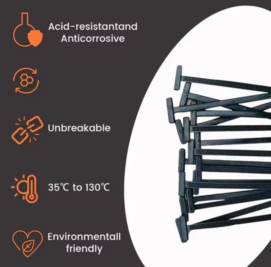 Universal-Kabelbinder-Schnalle aus Nylon, robuster Kabelbinderhalter mit Stift- und Knopf-Design